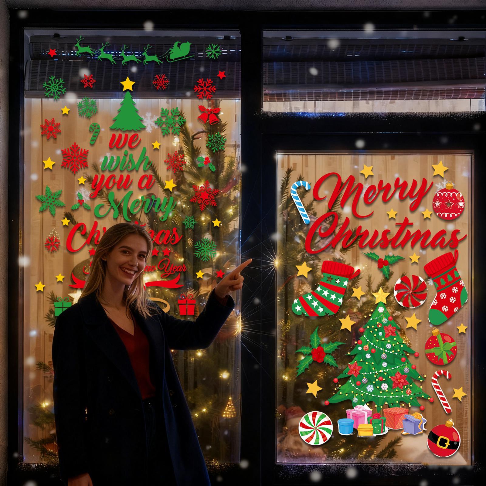 Snowflake Window Decal - 3 piezas de pegatinas navideñas para