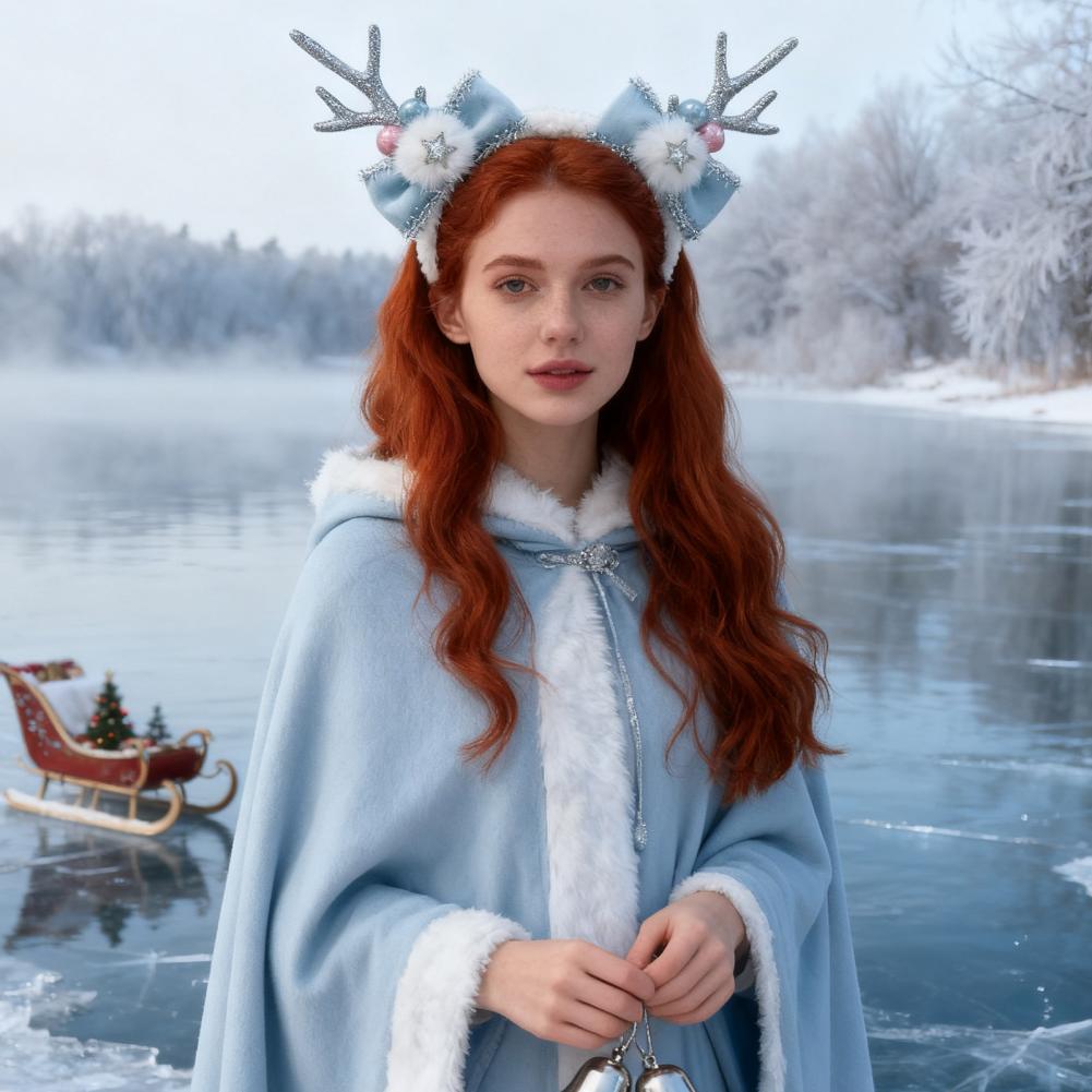 Diadema navideña para mujer, a - Reindeer Antlers Headband reseña y precio