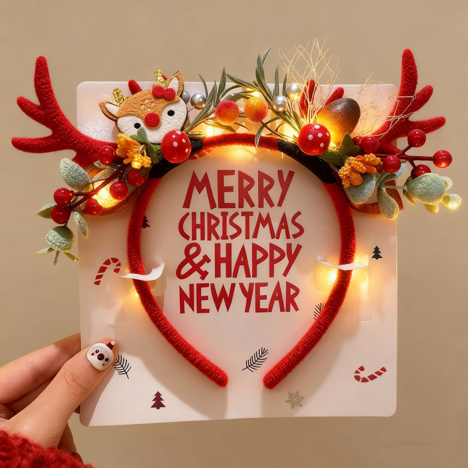 Diadema de Navidad con Astas d - Reindeer Antlers Headband reseña y precio