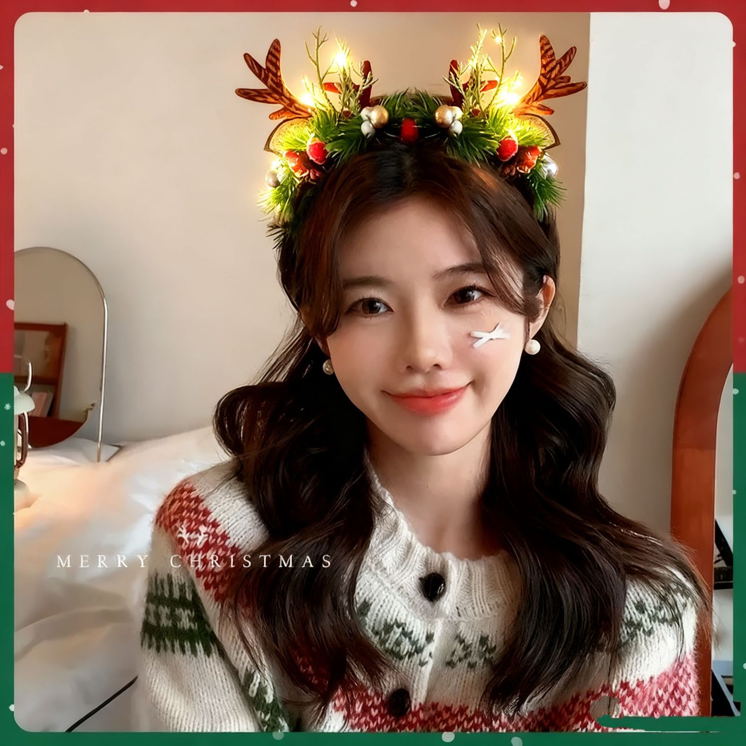 Diadema de Navidad con Astas d - Reindeer Antlers Headband reseña y precio