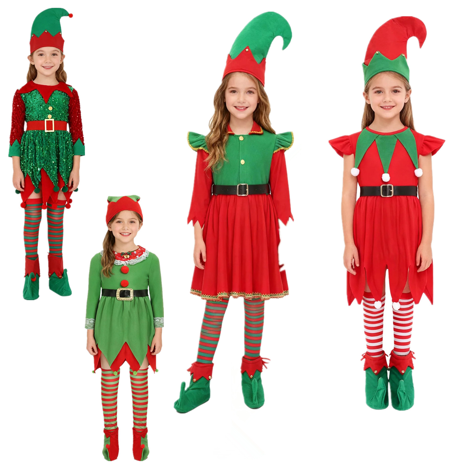 Disfraz de elfo para niña, dis - Elf Costume Christmas reseña y precio