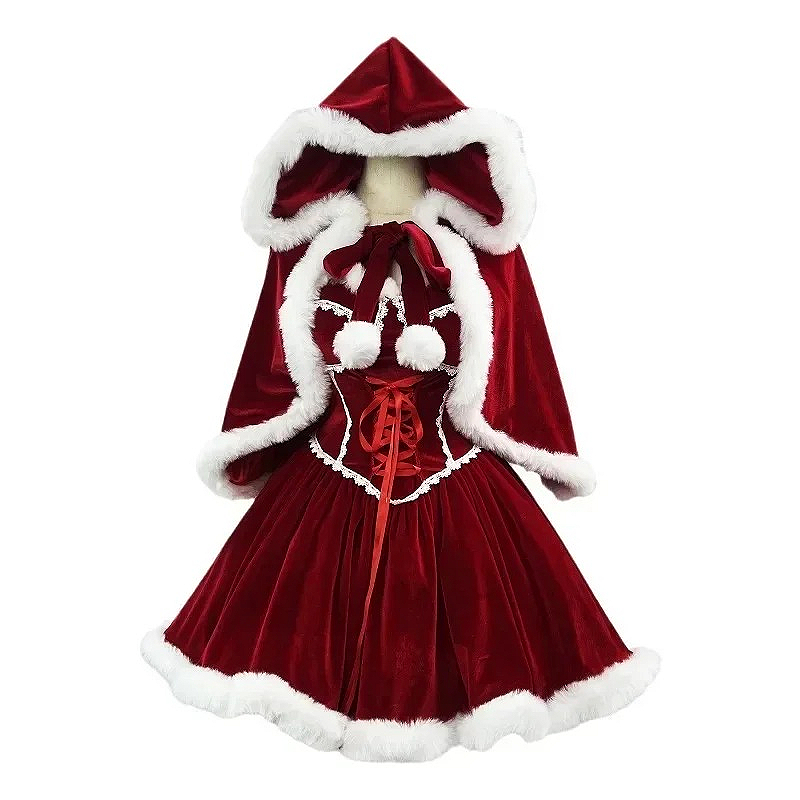 Vestido rojo de Año Nuevo, cap - Elf Costume Christmas reseña y precio