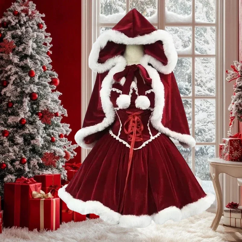 Vestido rojo de Año Nuevo, cap - Elf Costume Christmas reseña y precio