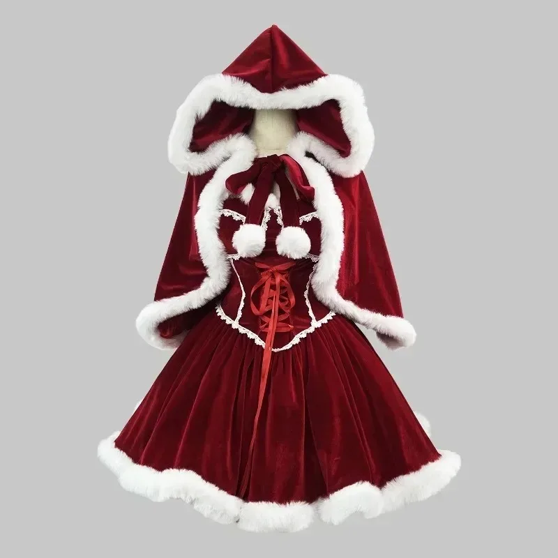 Vestido rojo de Año Nuevo, cap - Elf Costume Christmas reseña y precio