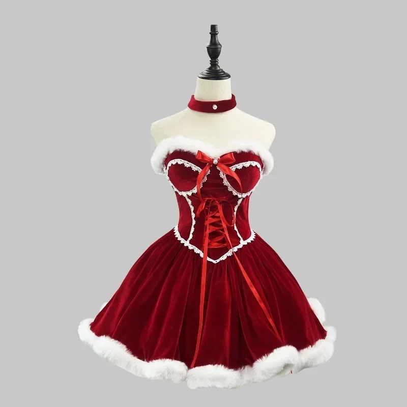 Vestido rojo de Año Nuevo, cap - Elf Costume Christmas reseña y precio